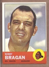1963 Topps #73 BOBBY BRAGAN ROOKIE RC NEAR MINT CONDITION