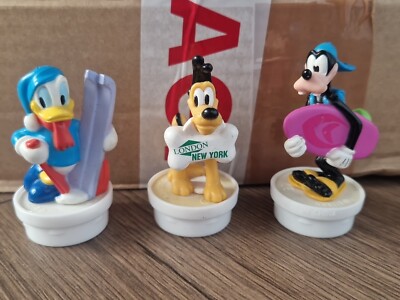 Disney Vintage Figuren X6 Nestle Kunststoff 3'' Figuren X3 Donald Pluto und Goofy 