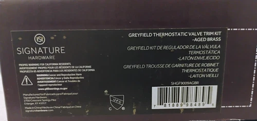 Signature Hardware Greyfield Thermostatic Valve Trim Only Kit Aged Brass - Picture 6 of 6