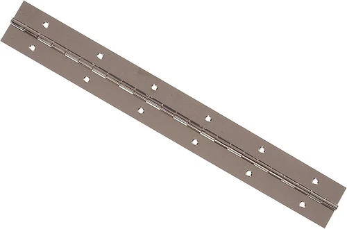 Hillman 852639 Continuous Hinge 12" x 1-1/2" Surface Mount, Nickel-Plated