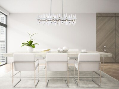 Modern Crystal Chandelier Chrome Foyer Kitchen Dining Room Lighting 24 Light 42''