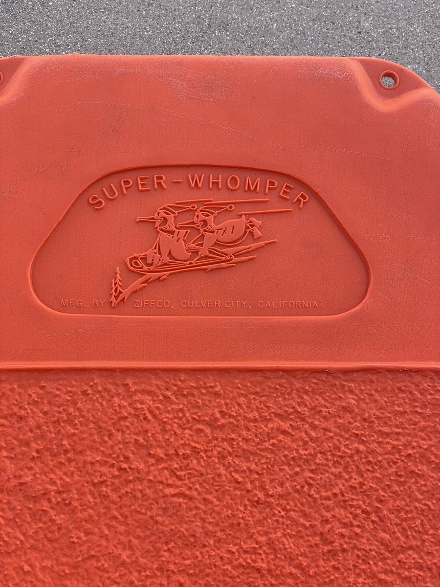 Rare Vintage Ziffco Super Whomper Orange Plastic Molded Snow Sled
