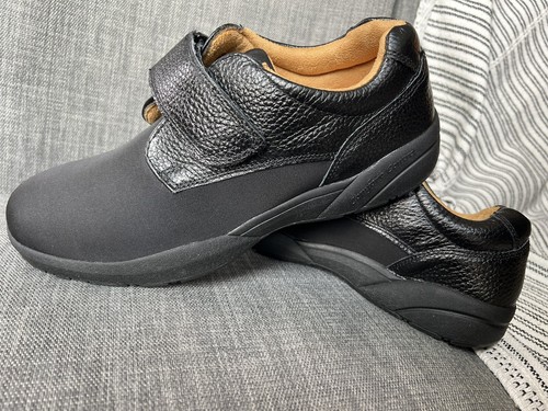 Dr Comfort, Brian- Diabetic Walking Shoes Black Lycra & Leather Men's Sz 12M - Picture 3 of 11