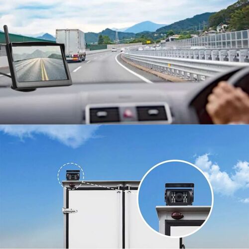 Wireless 5" Rear View Monitor Parking Backup Camera Kit for Caravan RV Van Truck - Picture 7 of 24