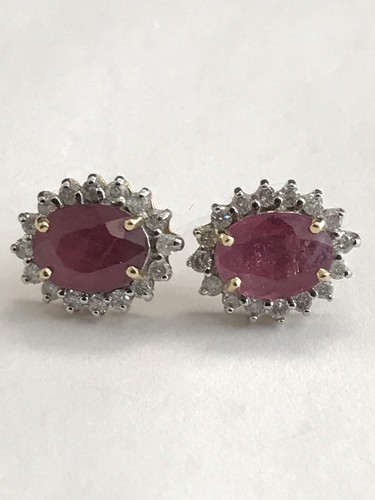 14k 2-tone Gold Ruby Diamond Ring Earring & Pendant Jewelry Set - 第 8/12 張圖片