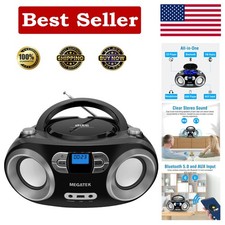 Multi-functional CD Player Boombox with FM Radio and Bluetooth Connectivity