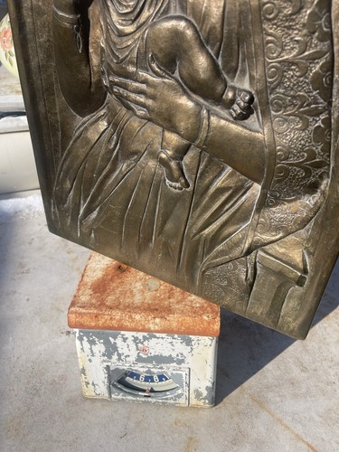 Large Bronze Italian Renaissance Madonna Mary Jesus Wall Plaque After Donatello - Picture 6 of 18