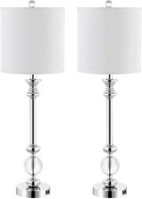 Lighting - Erica 31-Inch Crystal Candlestick Table Lamp Set of 2 - Contemporary