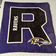 Logo Brands Baltimore Ravens Double Sided Plush Throw Cozy Warm 58