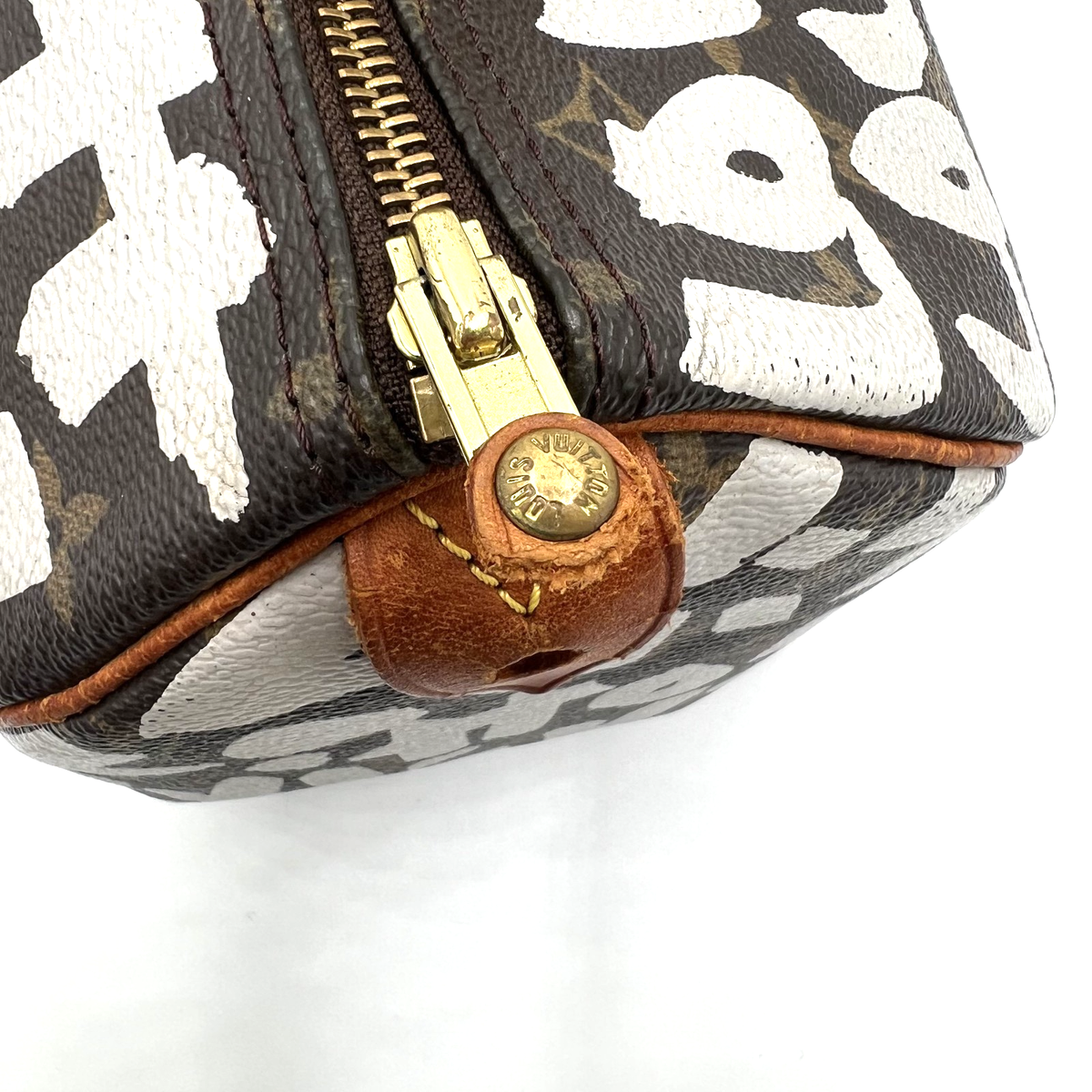 LOUIS VUITTON Monogram Graffiti Speedy 30 Hand Bag White M92195
