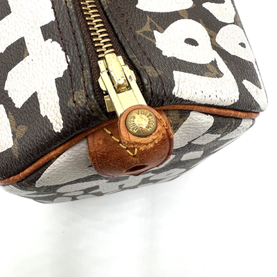 LOUIS VUITTON Monogram Graffiti Speedy 30 Hand Bag White M92195