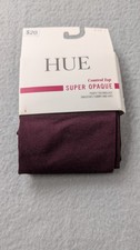 HUE Women's Super Opaque Control Top Tights Burgundy Size 1