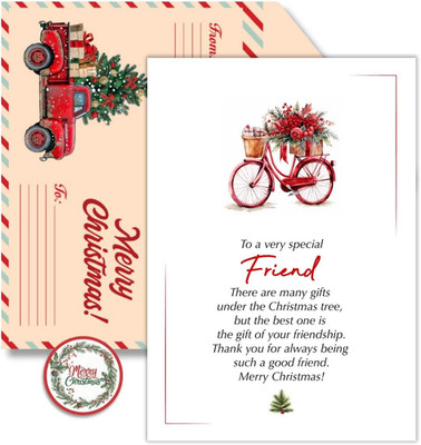 Christmas Card for Friend, Christmas Greeting Card with Envelope and Seal, Expre