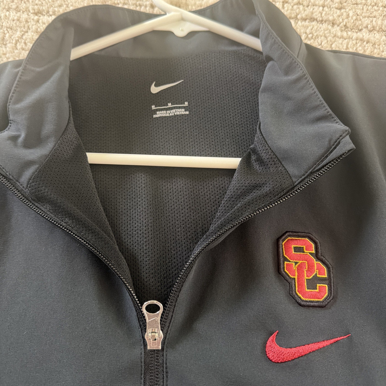 NIKE USC Trojans Full-zip Track Jacket Large 22x28 Black - Amazing Condition image 2