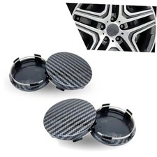 4 PCS Car Wheel Center Caps, 60MM/2.36In OD 56MM/2.2In ID, carbon fiber black