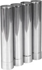Stove Pipe Stainless Steel Flue Extension 4 Sections of Straight Chimney 2.36"/6