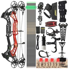40-75lbs Compound Bow Set CNC Archery Pulley 350FPS Let-off 85 Target Hunting