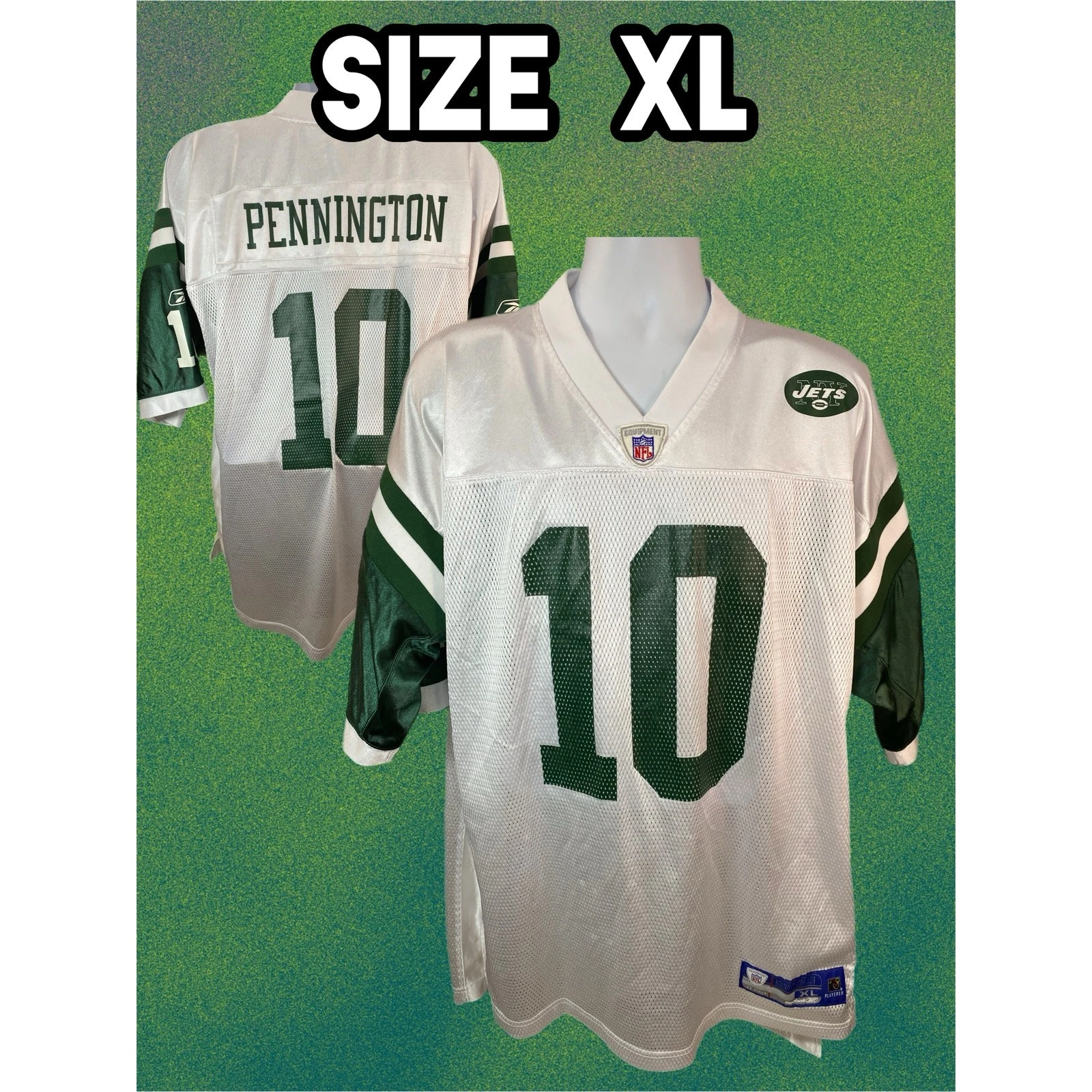 NY Jets Chad Pennington #10 Reebok NFL Equipment Jersey Men's Size XXL White