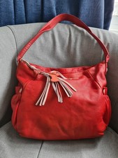 Radley Real Leather Tote Hobo Slouchy Shoulder Bag Red Large 
