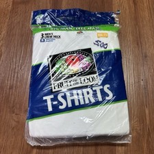 New 1997 XXXL Fruit Of The Loom Mens 3 Pack Vintage Crew Neck White T Shirts