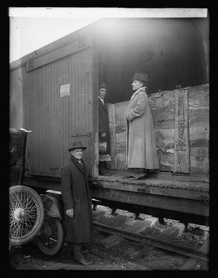 Photo:Mrs Adelaide Johnson at Boxcar Railcar Loading Scene