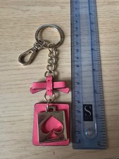 KATE SPADE KEY FOB KEY CHAIN CUT OUT SPADE BOW  PINK & GOLD