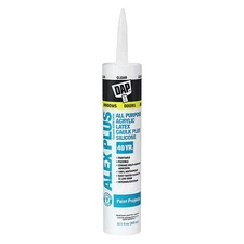 Dap Silicone Caulk, 10 oz, Cartridge, Clear, Silicone Base, Alex Plus 7079818156