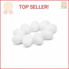 SallyFashion Wooden Fake Eggs for Nesting Boxes, 9 PCS White Easter Eggs for Cra