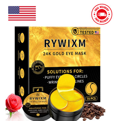 24K Gold Eye Masks for Dark Circles and Puffiness 70PCS, under Eye Patches