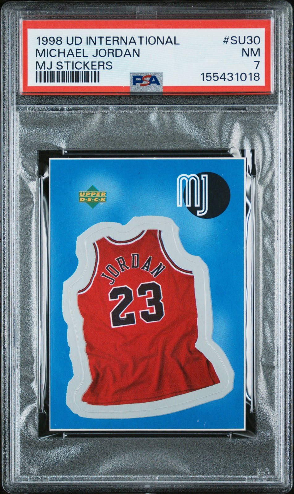 1998 Upper Deck International Mj Stickers #SU30 Michael Jordan Mj Stickers PSA 7