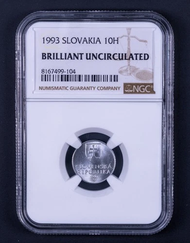 1993 Slovakia 10 Halierov NGC Brillian Uncirrculated RB104