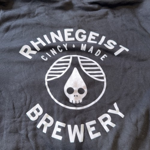 Rhinegeist Brewery Cincinnati Full Zip Hoodie Men’s Size XL Black New - Picture 8 of 8