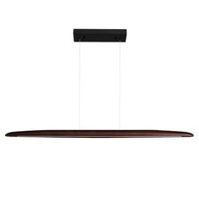 39" Wood Linear Pendant Light, Modern LED Pendant Lights Kitchen Island
