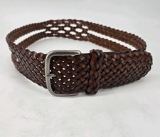 Woven Boho Braided Bonded Leather Wide Band Belt Country Sz XL