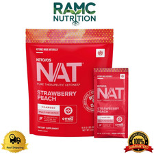 Pruvit Keto OS NAT Strawberry Peach Charged Drink Mix with C-Med 100, 18.5g