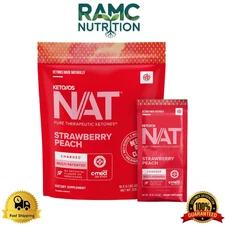Pruvit Keto OS NAT Strawberry Peach Charged Drink Mix with C-Med 100, 18.5g