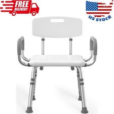 Shower Chair for Inside Shower with Arms and Back, 500lbs Heavy Duty Shower Seat
