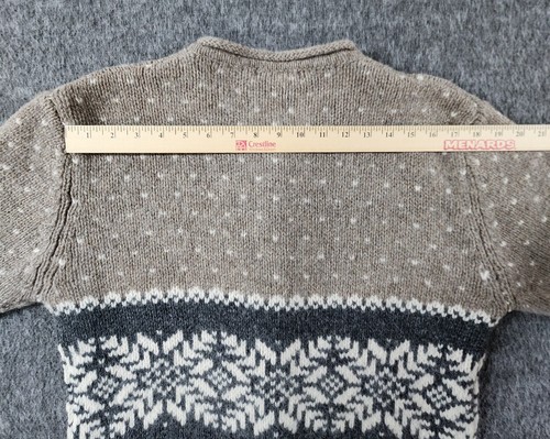 Vtg Eddie Bauer Sweater Womens Medium Wool Fair Isle Nordic Cardigan Australia - Picture 16 of 17