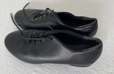 So Danca Dance Little Kid Toddler Tap Shoes 2-1/2 Black Tie Lace Up