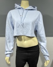 Champion Reverse Weave Cropped Oversized Sweatshirt Size X SMALL Blue