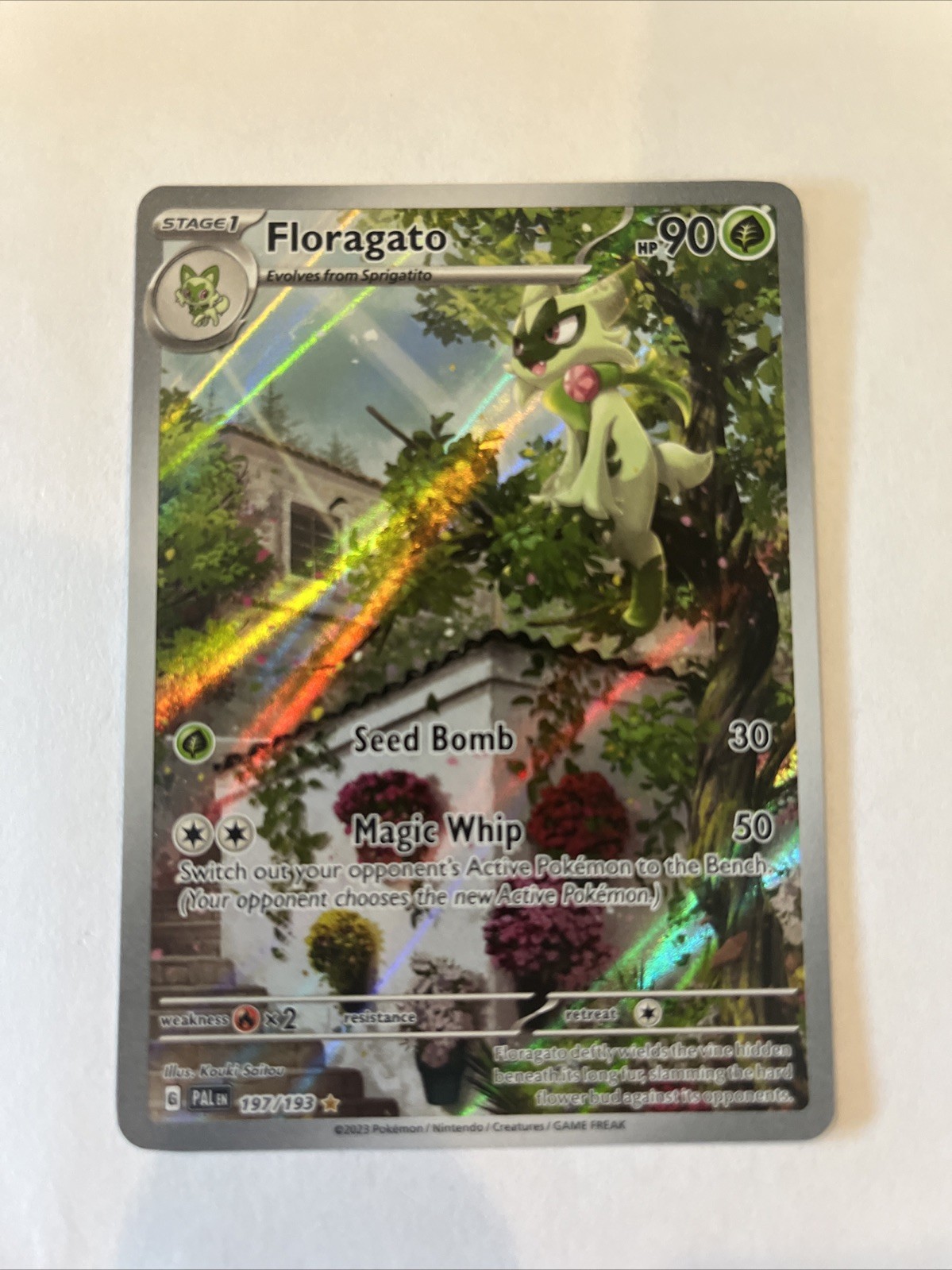 Pokémon TCG Floragato Scarlet & Violet Paldea Evolved Holo Card 197/193