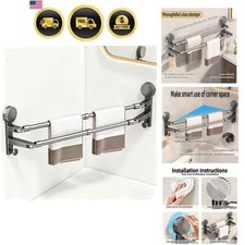 Adjustable Suction Cup Towel Rack for Corner ...
