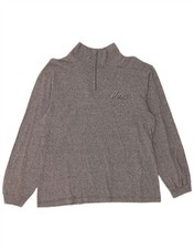 Asics Herren Zip Neck Pullover Sweater Medium Grey Flecked Cotton DW07