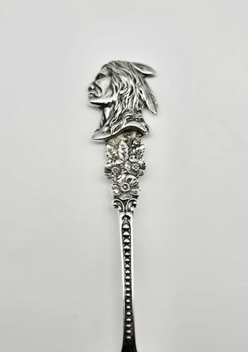 Cucchiaio vintage in argento sterling capo indiano nativi americani Douglas Wyoming - 16,5 g - Foto 3 di 6