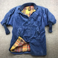 Vintage Foxrun Two Jacket Mens Large Blue Corduroy Plaid Lined Bomber 80s Korea