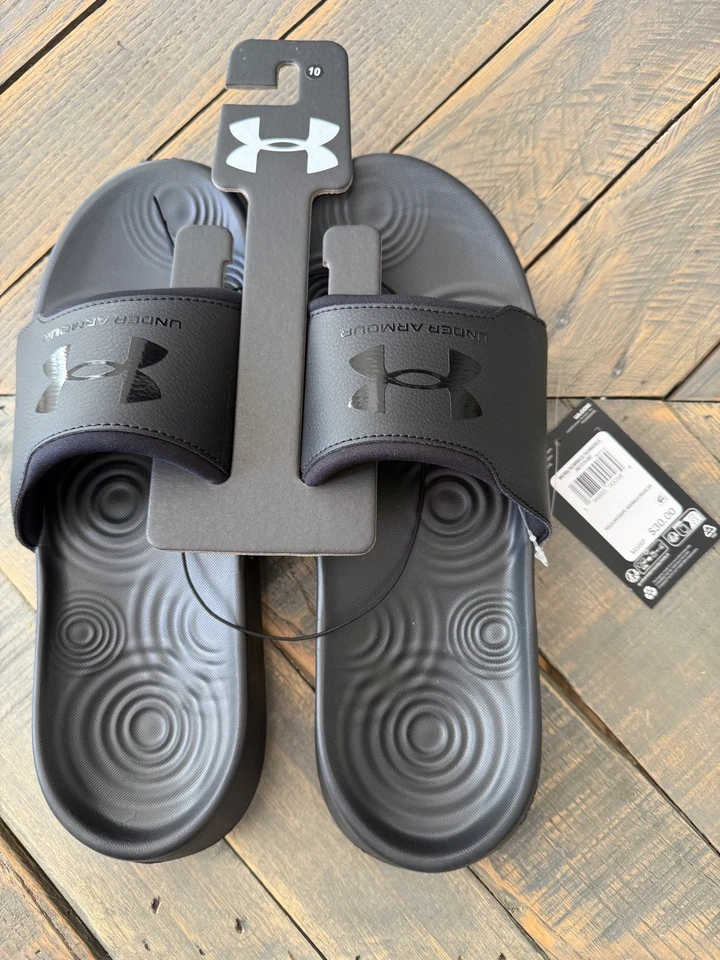 Under Armour Hombres UA Ignite Select Slides - Negro/Negro Talla 10 *NUEVO con Etiqueta* Foto 3 de 3