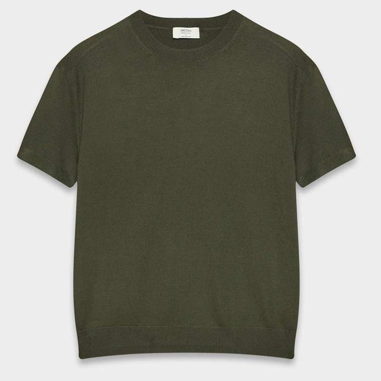 Aritzia Cropped Mini Baby Tee Olive Green Small Merino Wool Spring
