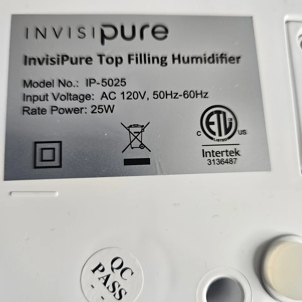 Humidificador ultrasónico Invisipure LUNA Cool Mist IP-5025 Foto 4 de 4