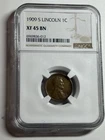 1909 S Lincoln Wheat Cent NGC XF45 Key Date