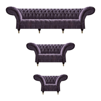 Chesterfield Lila SitzmöBel Moderner 4-Sitzer Designer Zweisitzer Sessel